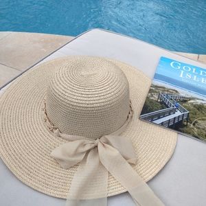 Rattan Straw With Bowknot Floppy Hat/Straw Hat Beautiful Ladies' Hat